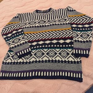 Men's All Points Vintage Multicolor Patterned Sweater - S